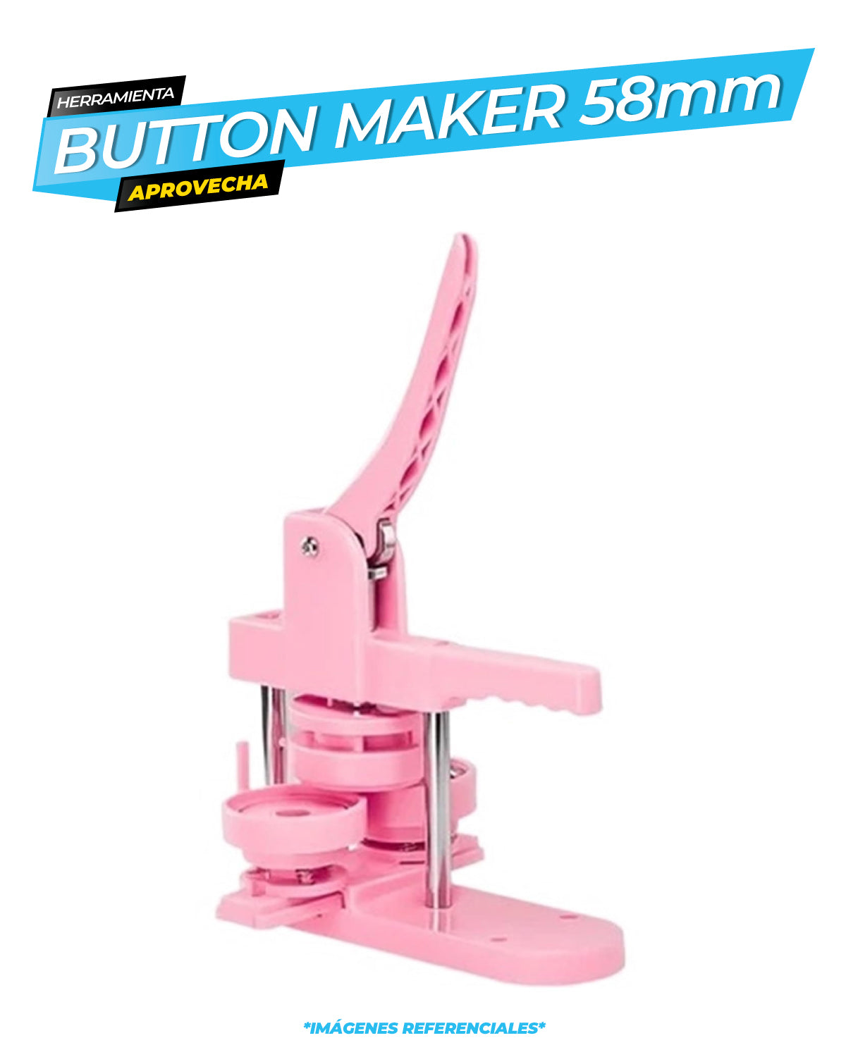 Button Maker Rosado - 1 cabezal / ALT