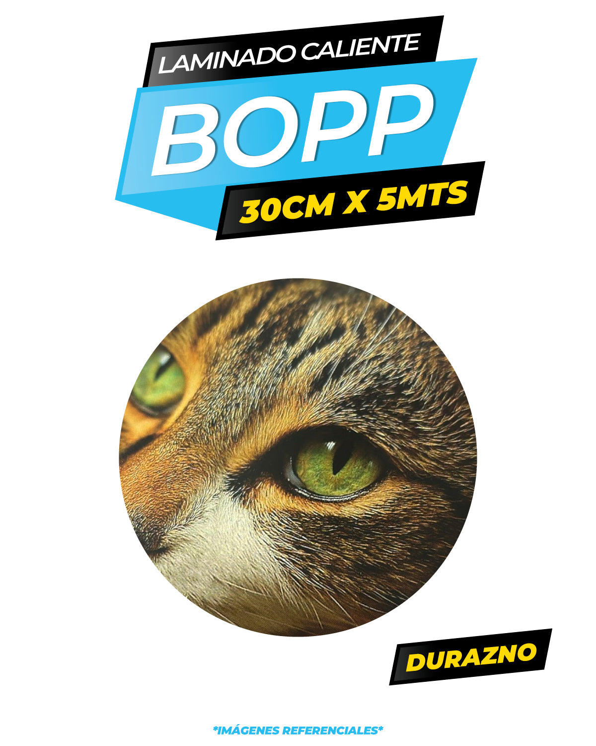 Rollo bopp holográfico PIEL DE DURAZNO / 30CMX5M