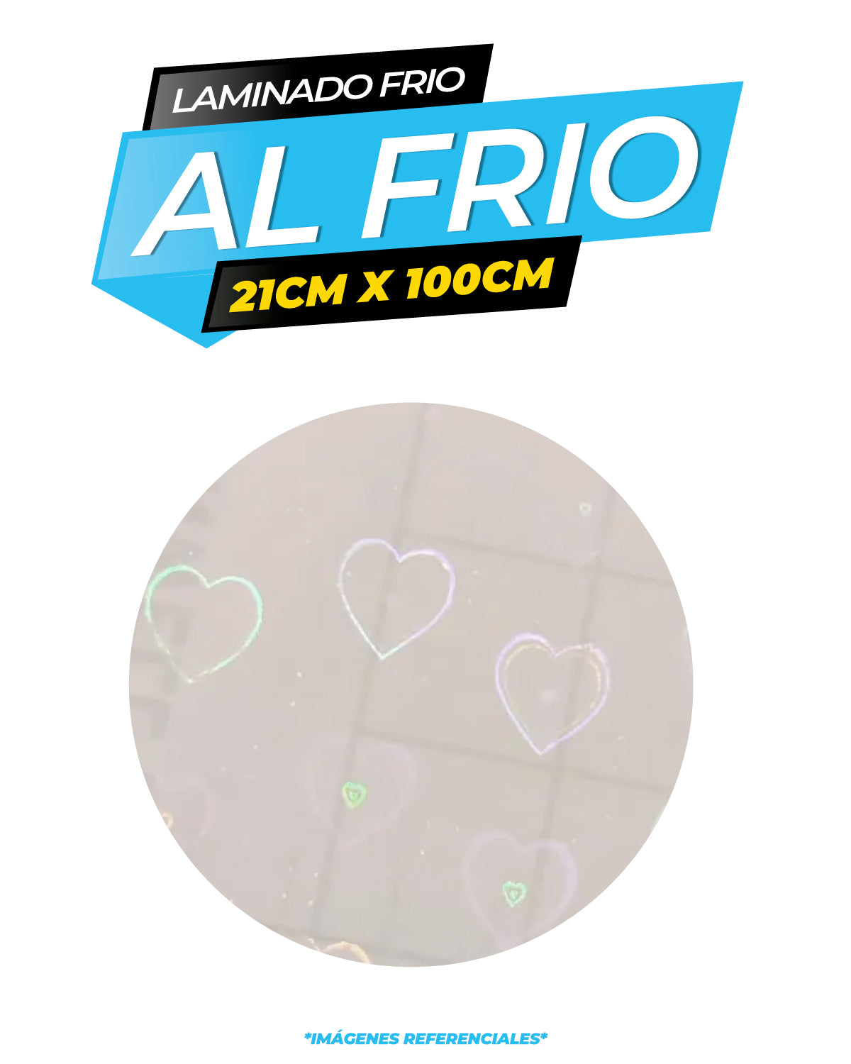 Laminado frio holográfico CORAZÓN / 21CM X100CM