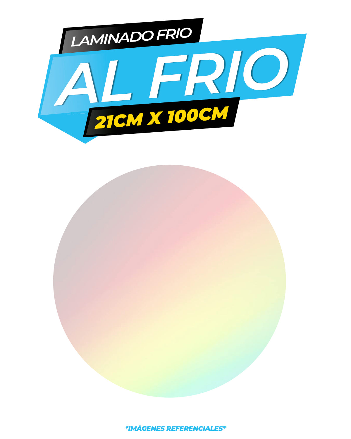 Laminado frio holográfico TRANSPARENTE / 21CM X100CM