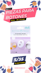 We R Makers Button Press Small Oval Pin Refill - 10 Botones