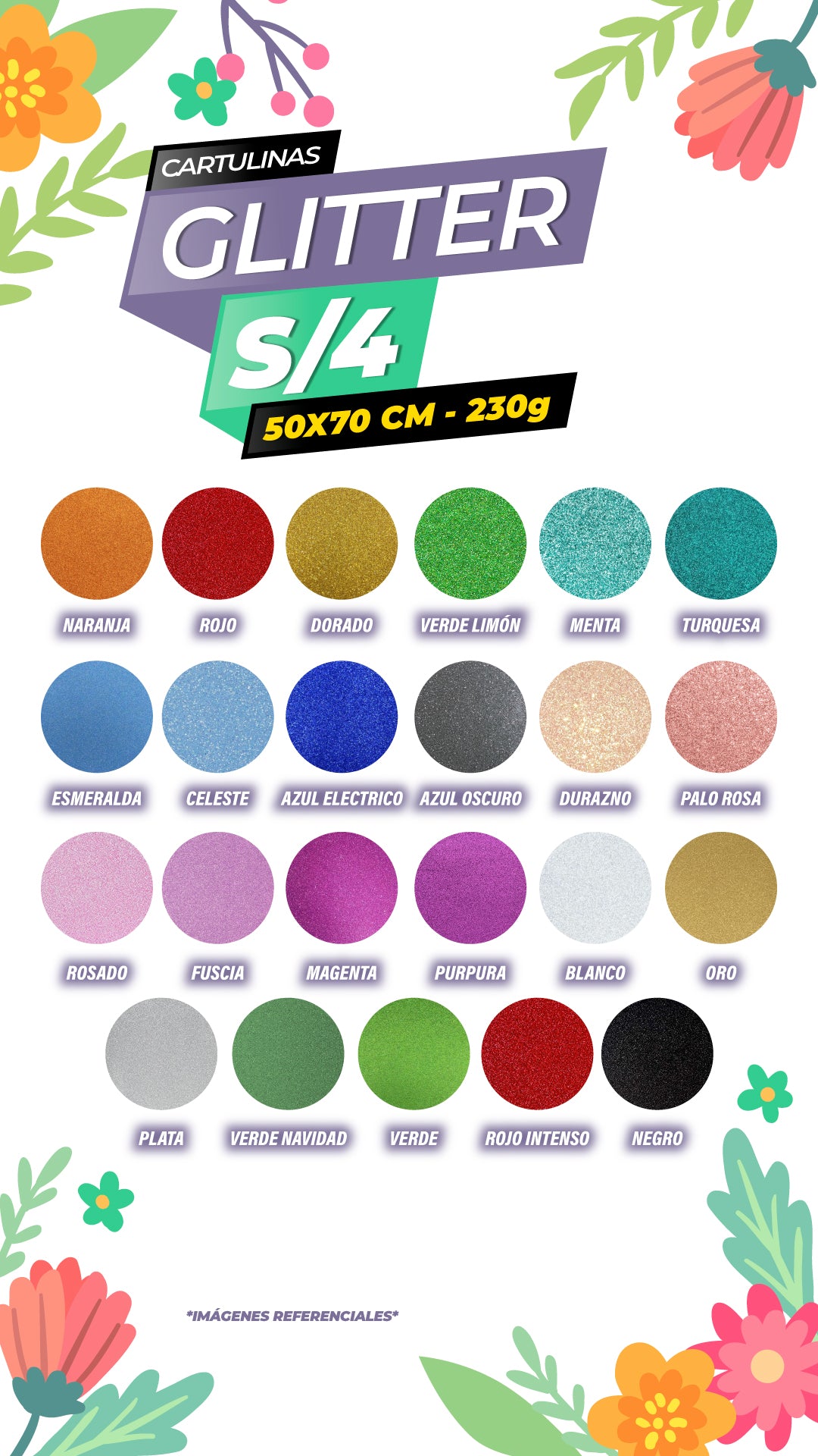 CARTULINA GLITTER 230G