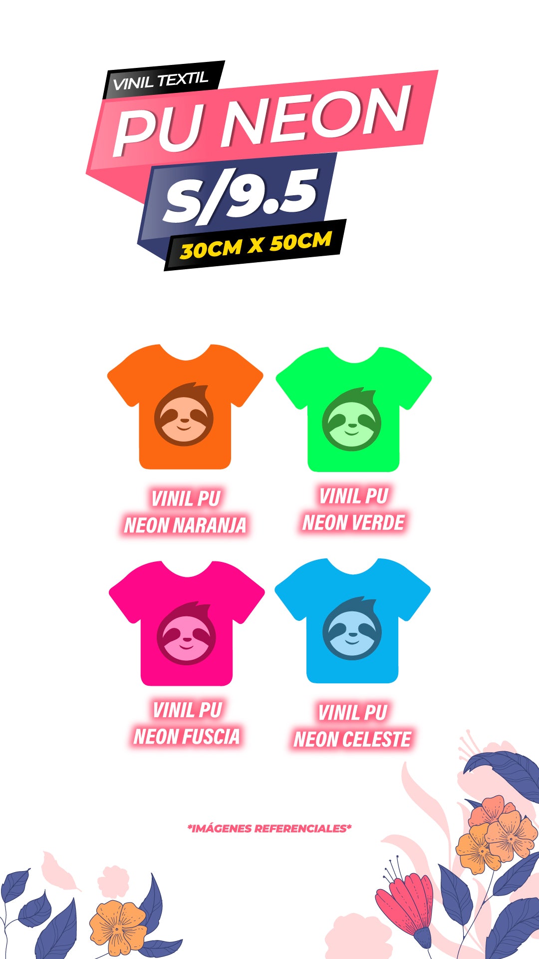 Vinil textil PU NEON 30CM X 50 CM