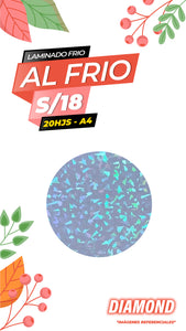 Laminado frio holográfico DIAMOND / Pack 20 hojas A4