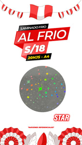 Laminado frio holográfico STAR / Pack 20 hojas A4