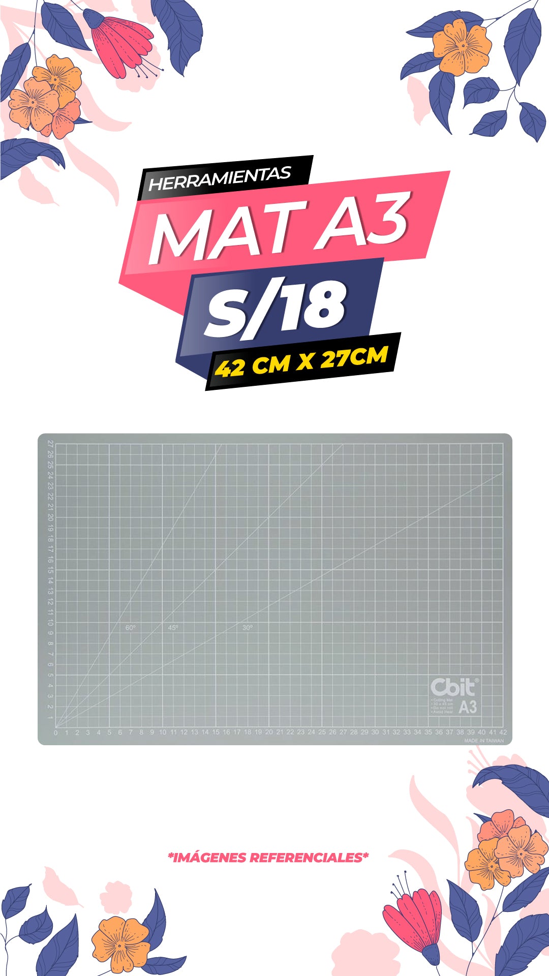 Mat de corte - Gris / A3