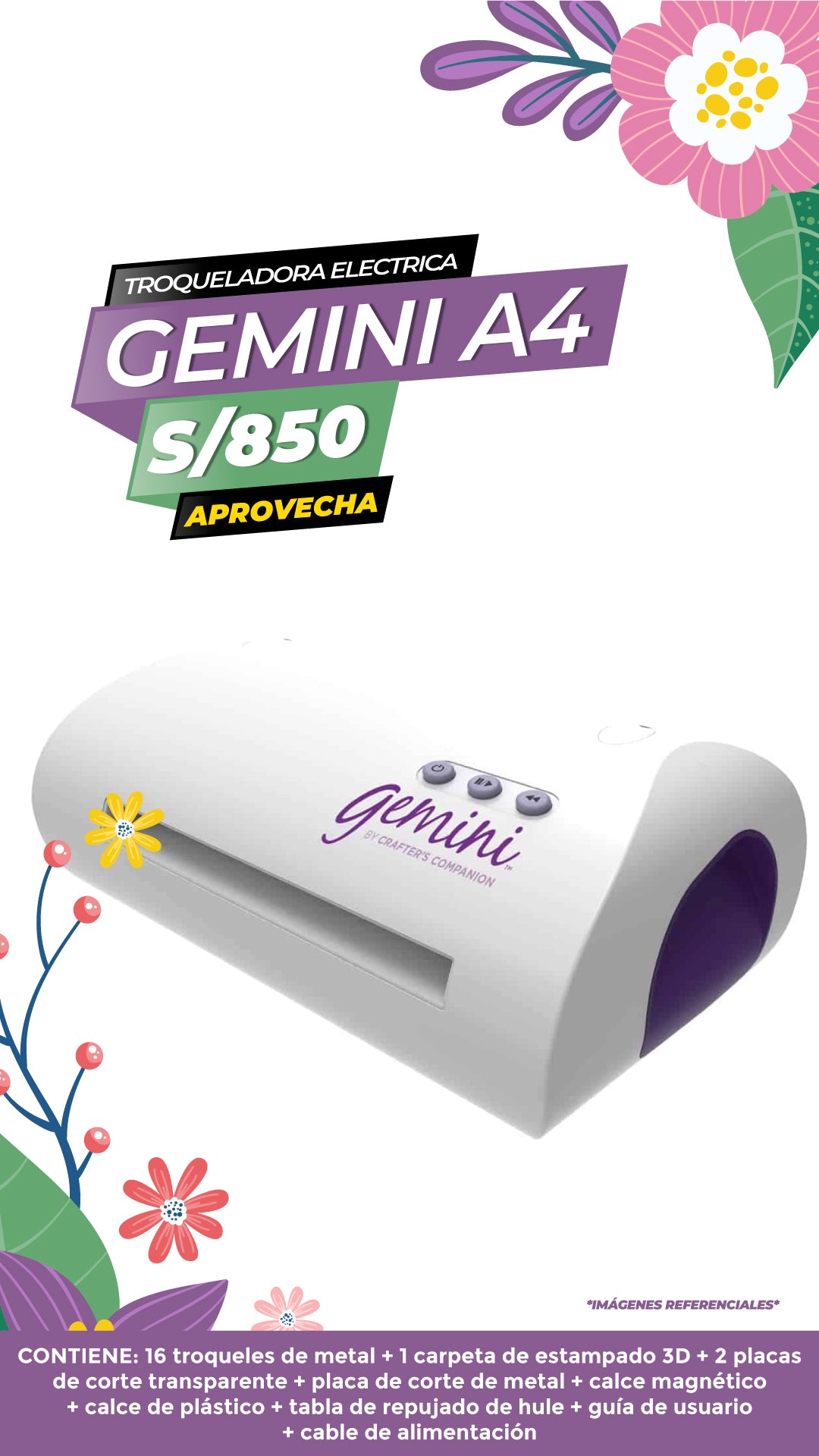 Troqueladora Electrónica Gemini Troqueladora Cortar Grabar Papel - Tamaño A4