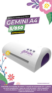 Troqueladora Electrónica Gemini Troqueladora Cortar Grabar Papel - Tamaño A4