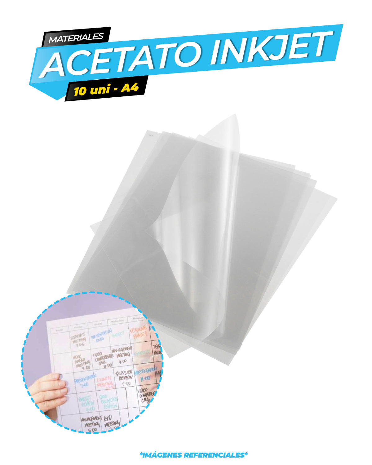 Acetato Imprimible Inkjet - 10 hojas A4 / ALT