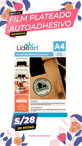 Film Plateado Semi Glossy Inkjet -  20 unidades A4 / LIDEART