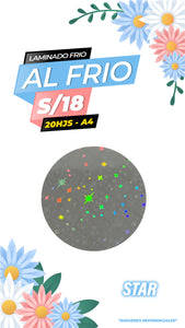 Laminado frio holográfico STAR / Pack 20 hojas A4