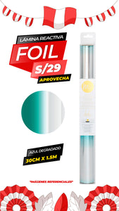 Heidi Swapp Minc Reactive Foil / 31.1 cm - 1.5 mt / TEAL SILVER
