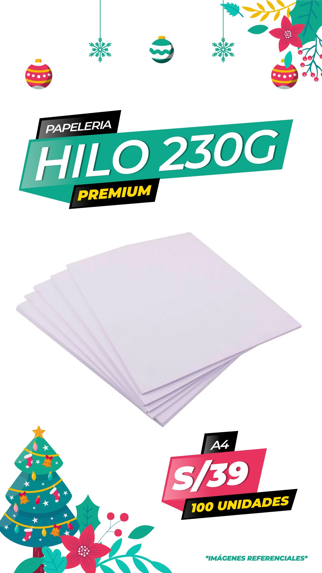 Cartulina Hilo 230G / 100 unidades A4