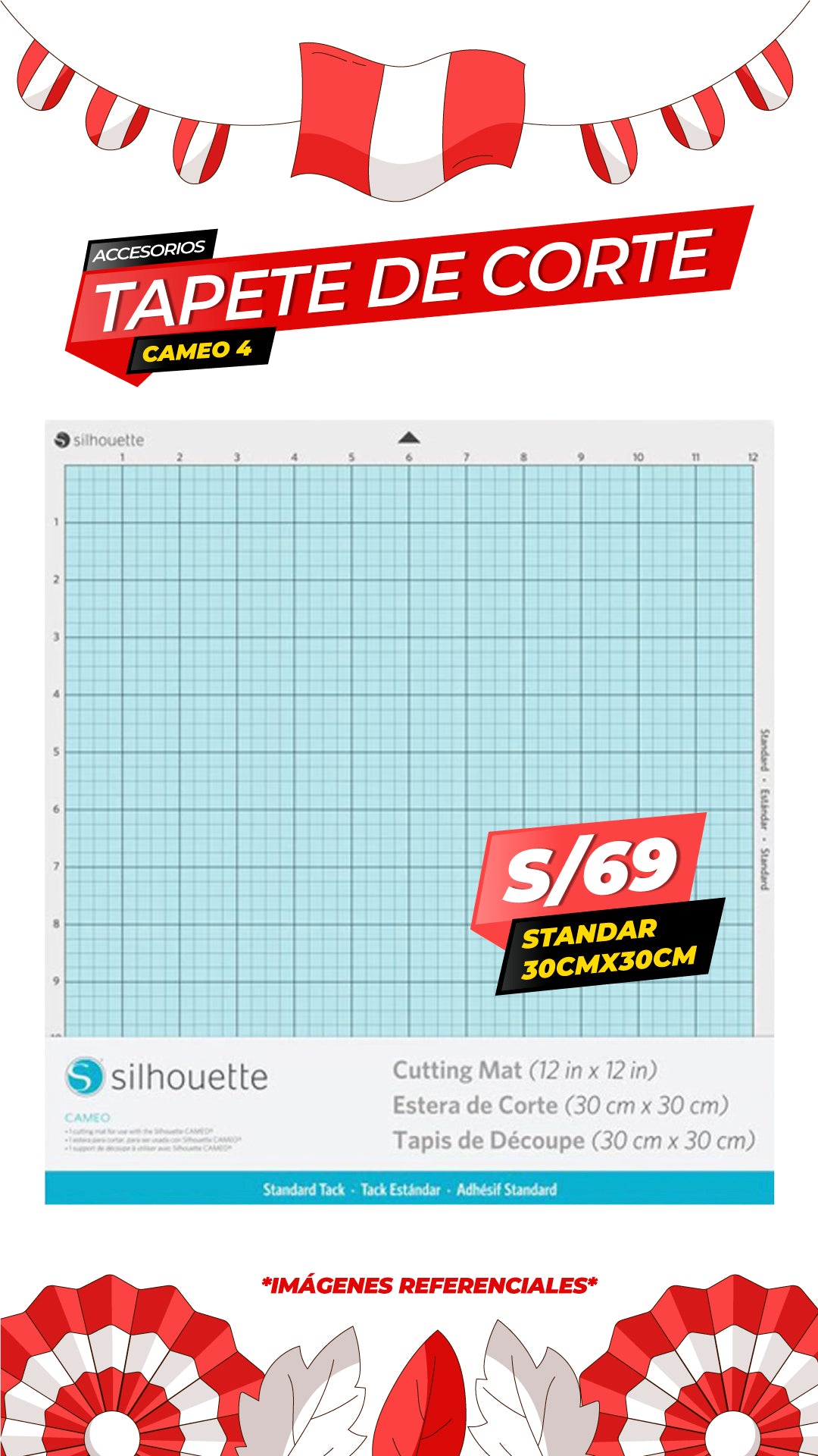 Mat de Corte Standard para Cameo 30cm x 30cm / SILHOUETTE