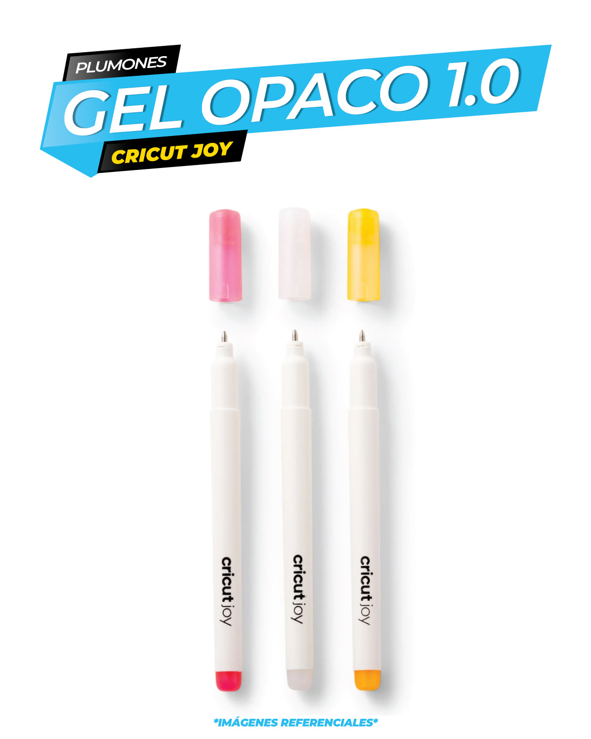 Boligrafos de Gel Opaco 1.0 mm - Rosa - Blanco - Naranja / CRICUT JOY