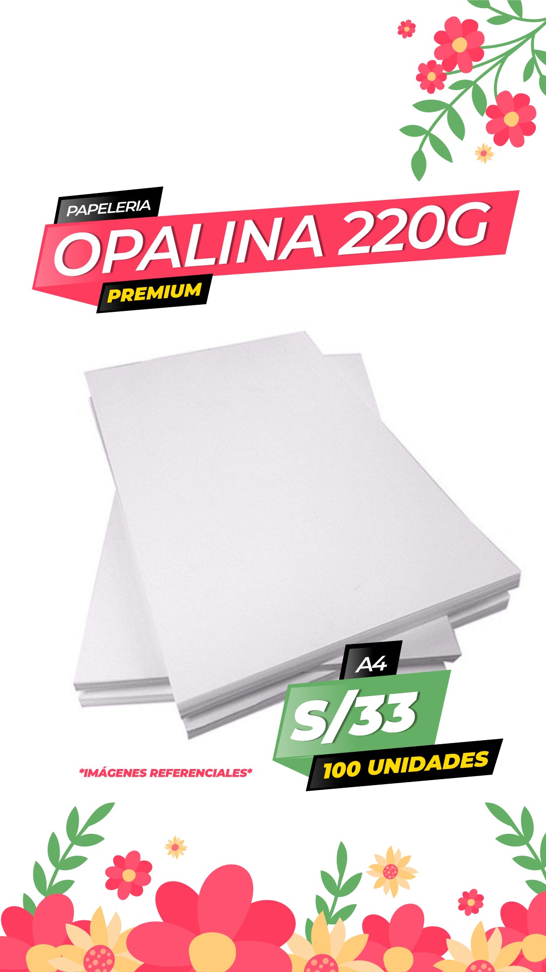 OPALINA 220G / 100 UNIDADES DE A4