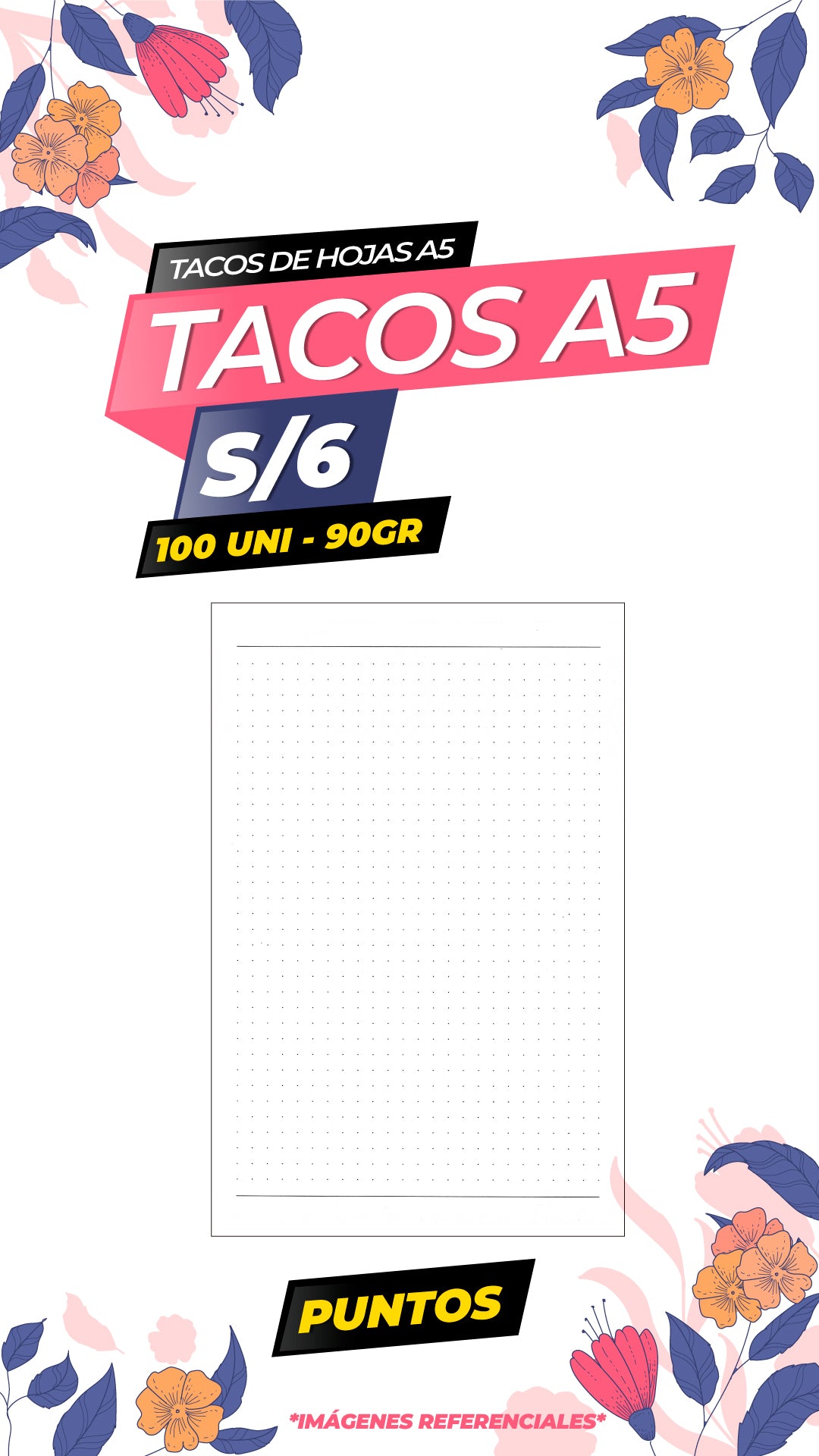 TACO A5 PUNTOS - 90GR - 100 HOJAS