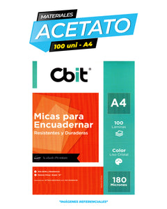 Acetato A4 x 100 unidades de 180 micrones / CBIT