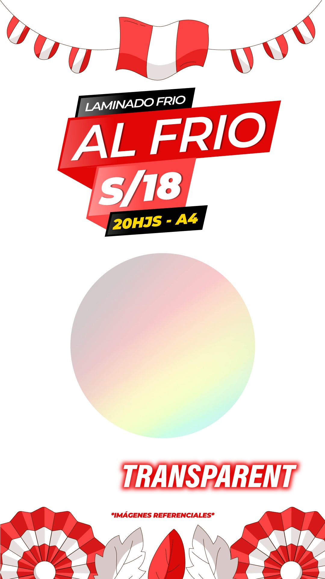 Laminado frio holográfico TRANSPARENT / Pack 20 hojas A4