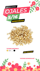 Pack 1000 unidades de Ojales - Colores Varios / ALT