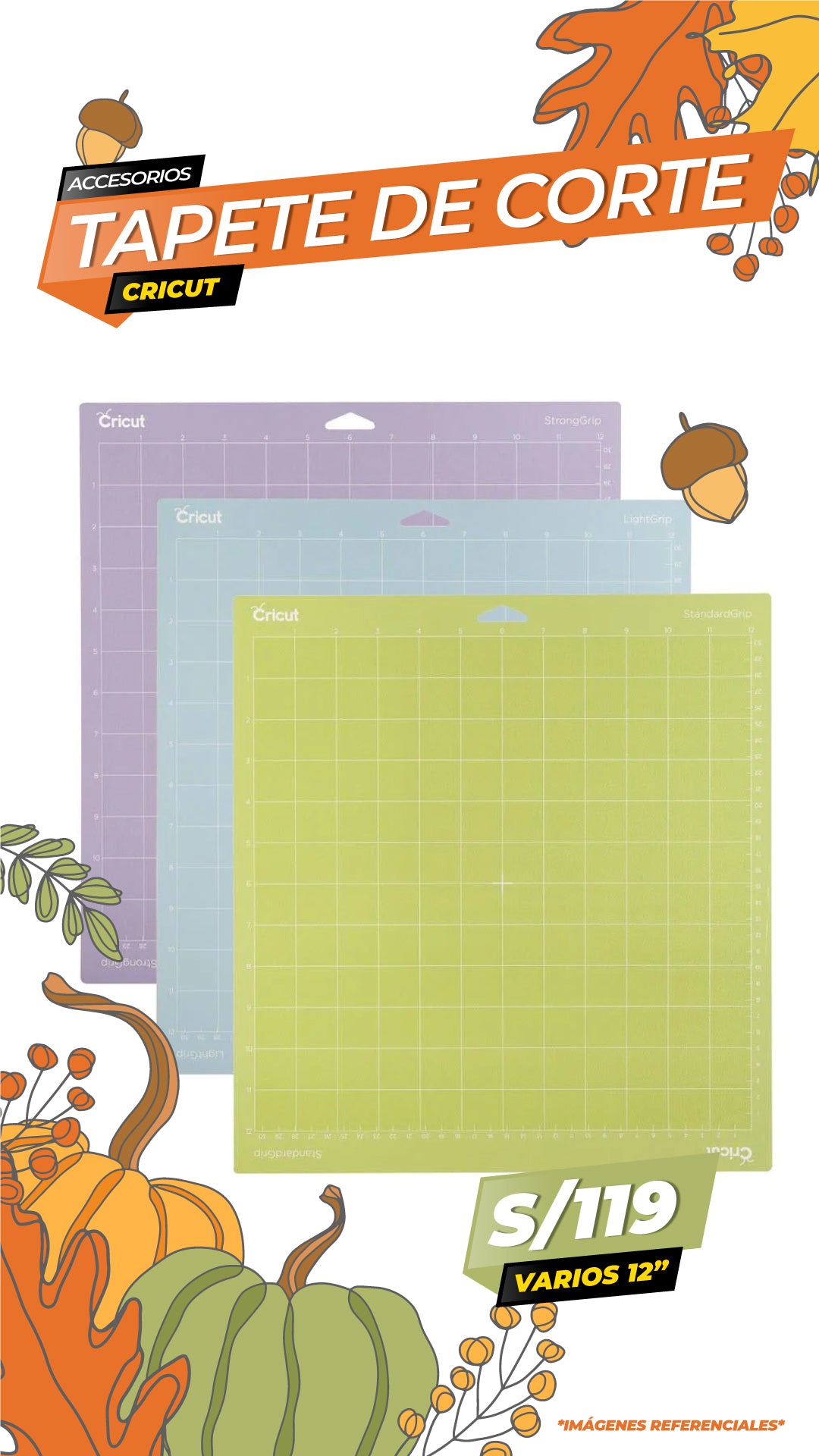 SOPORTE MAT COMBO 12"X12" (3 STD + LIGHT + STRONG) / CRICUT