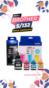 TINTA BROTHER BT5001 PACK 4 COLORES ORIGINALES