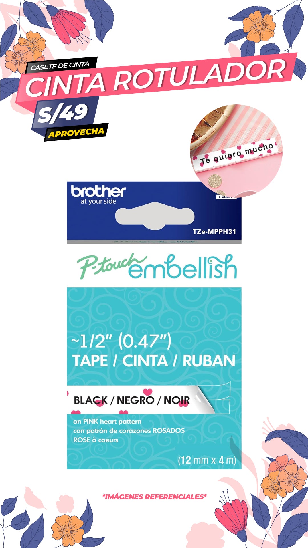 Cinta laminada Brother TZeMPPH31