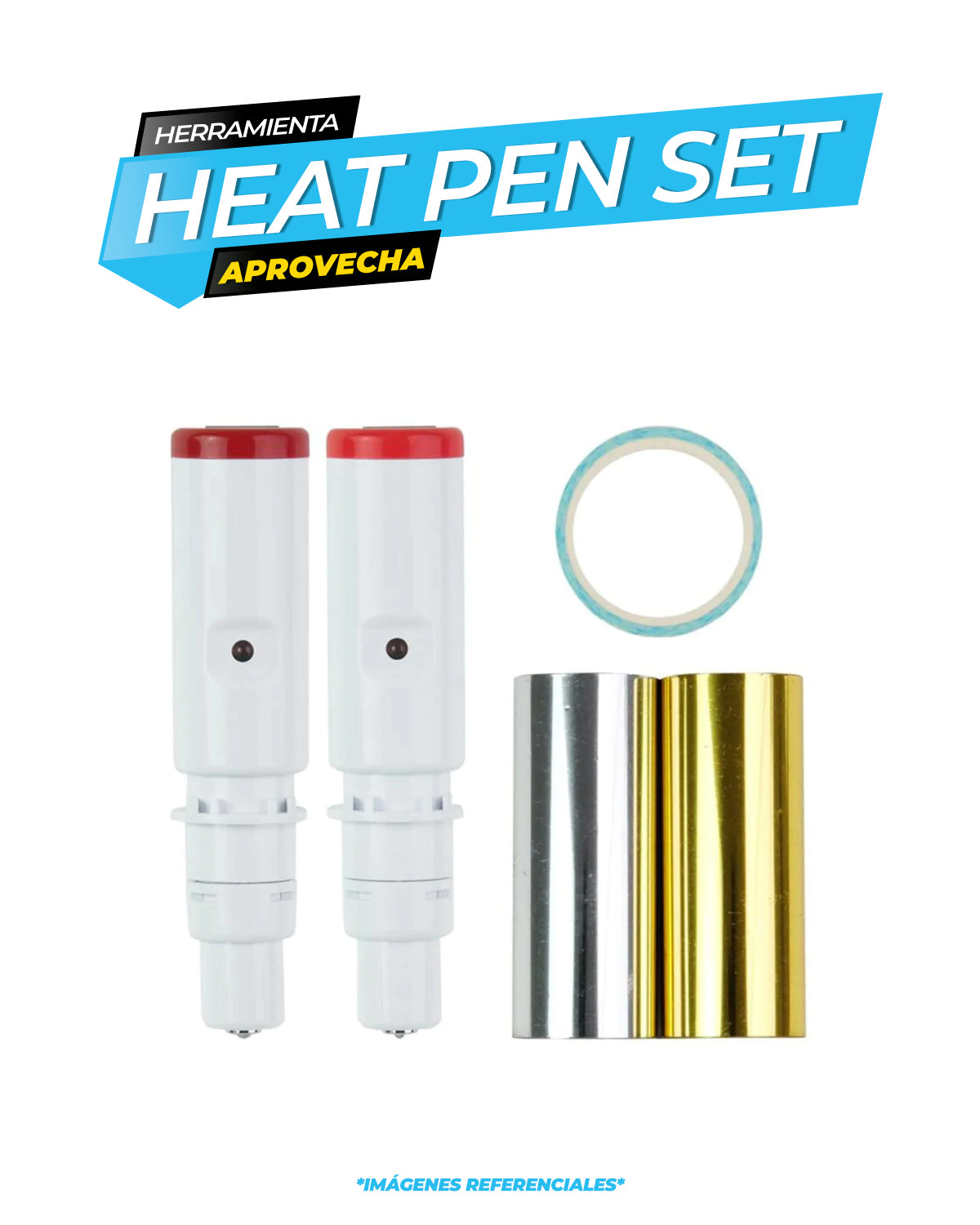 KIT HEAT PEN FOIL 1MM Y 2.5MM SILHOUETTE CAMEO 5, PORTRAIT 4 Y CURIO 2