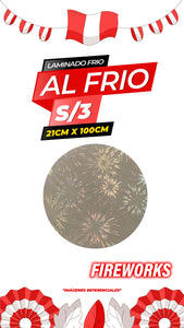 Laminado frio holográfico FIREWORKS / 21CM X100CM
