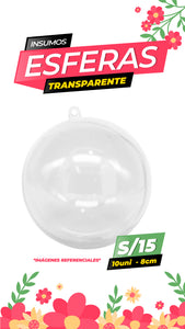 Esfera transparente / 8cm x 10 unidades