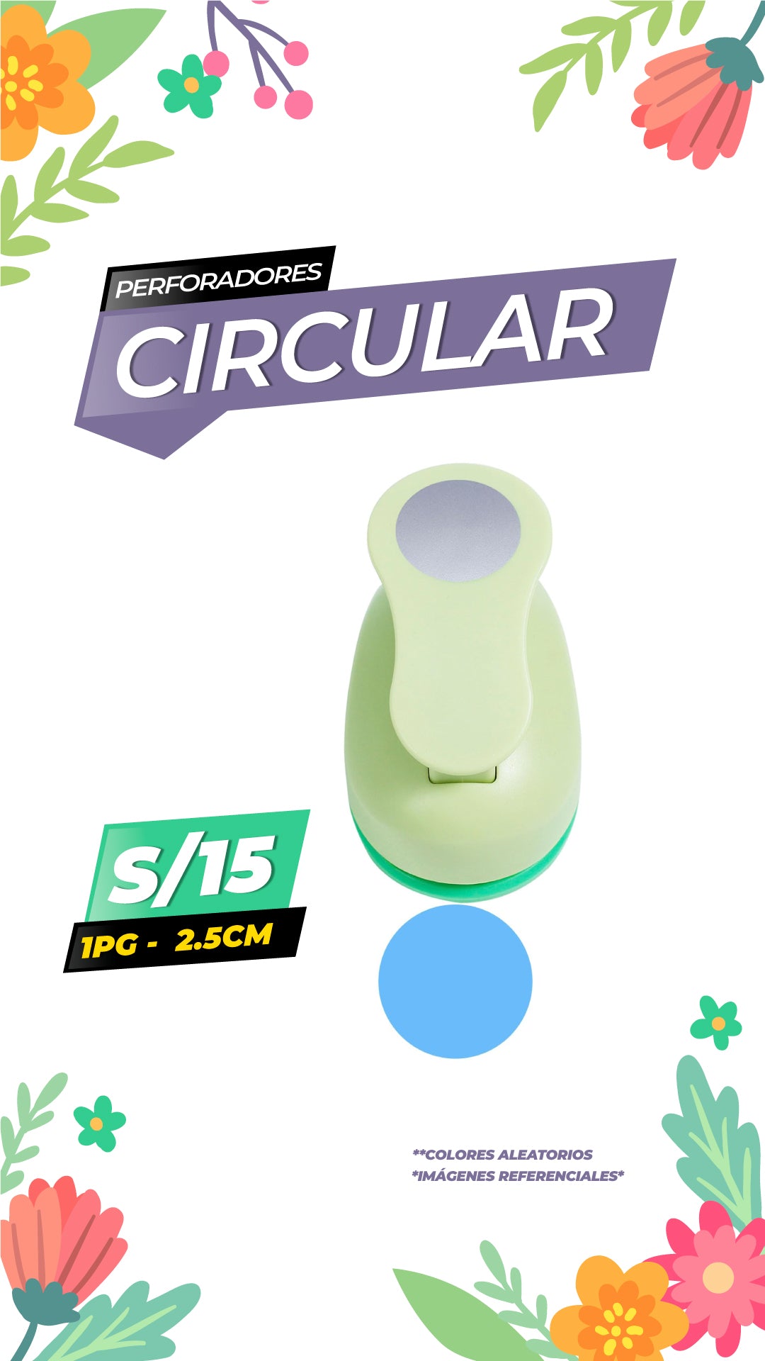 Perforador circular 1PG / Colores varios