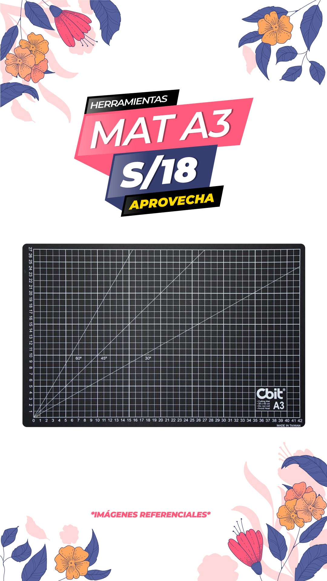 Mat de corte - Negro / A3