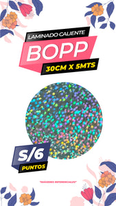 Rollo bopp holográfico PUNTOS / 30CMX5M