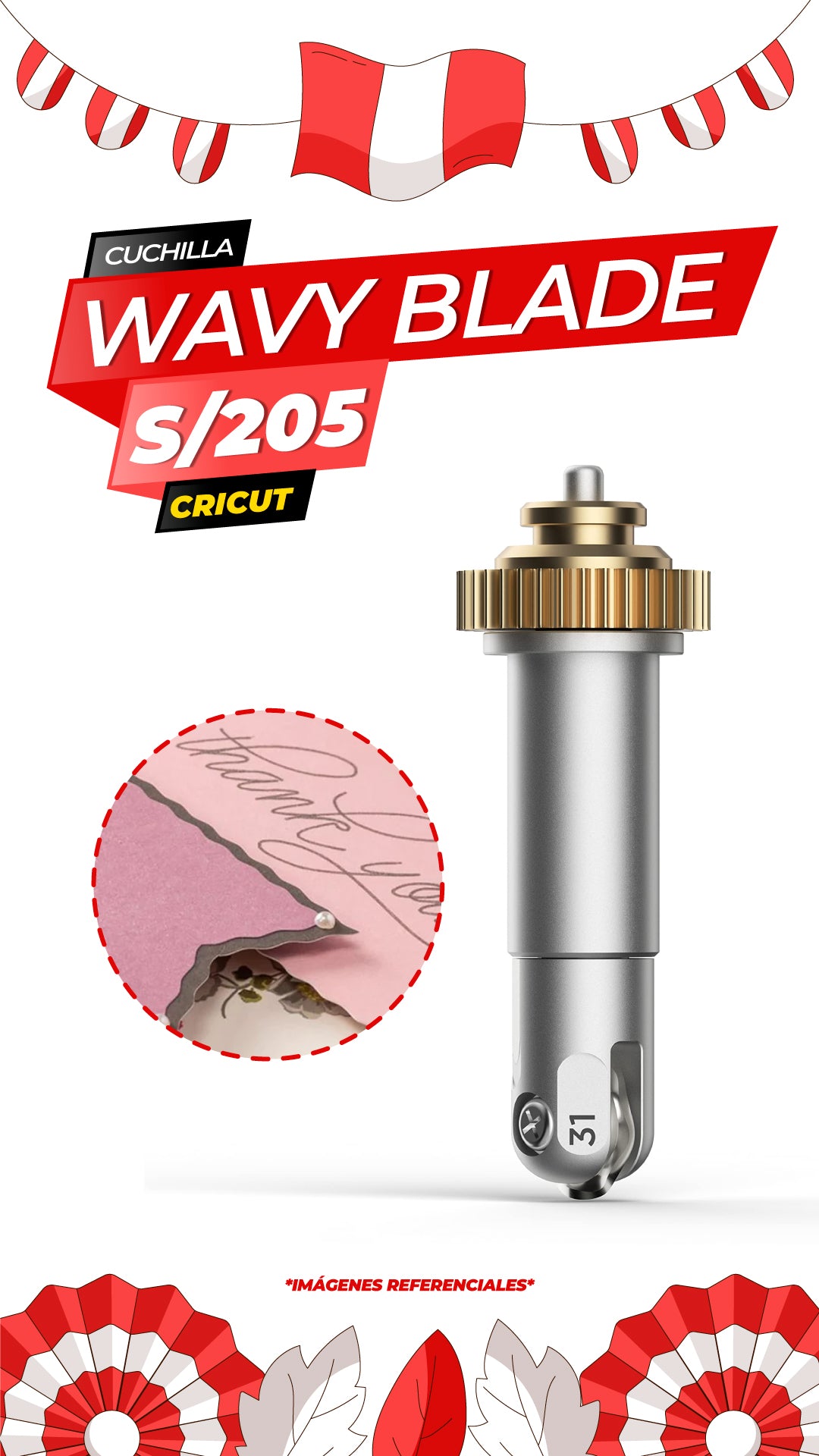 Cuchilla Ondulada con Adaptador Quickswap / Cricut