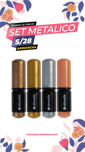 KIT DE 4 BOLIGRAFOS 0.5MM METALICO / SILHOUETTE