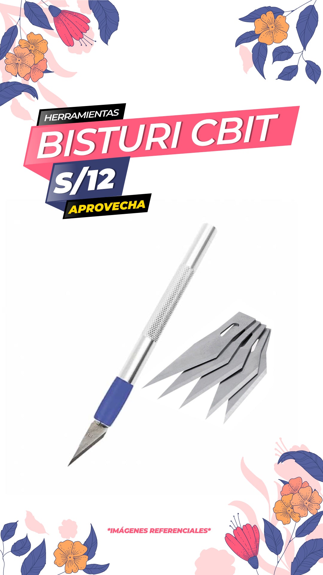 Herramienta de Corte Manual Bisturi con 5 Cuchilla / CBIT