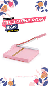 GUILLOTINA PARA CORTE DE PAPEL / 30X30 CM ROSADA