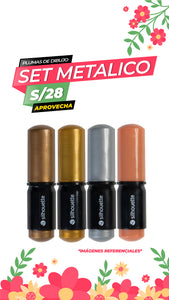 KIT DE 4 BOLIGRAFOS 0.5MM METALICO / SILHOUETTE