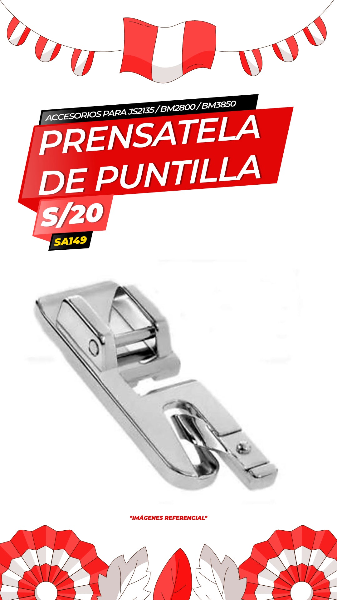 Prensatela para Puntilla - JS2135, BM2800, BM3850L (SA149) / BROTHER
