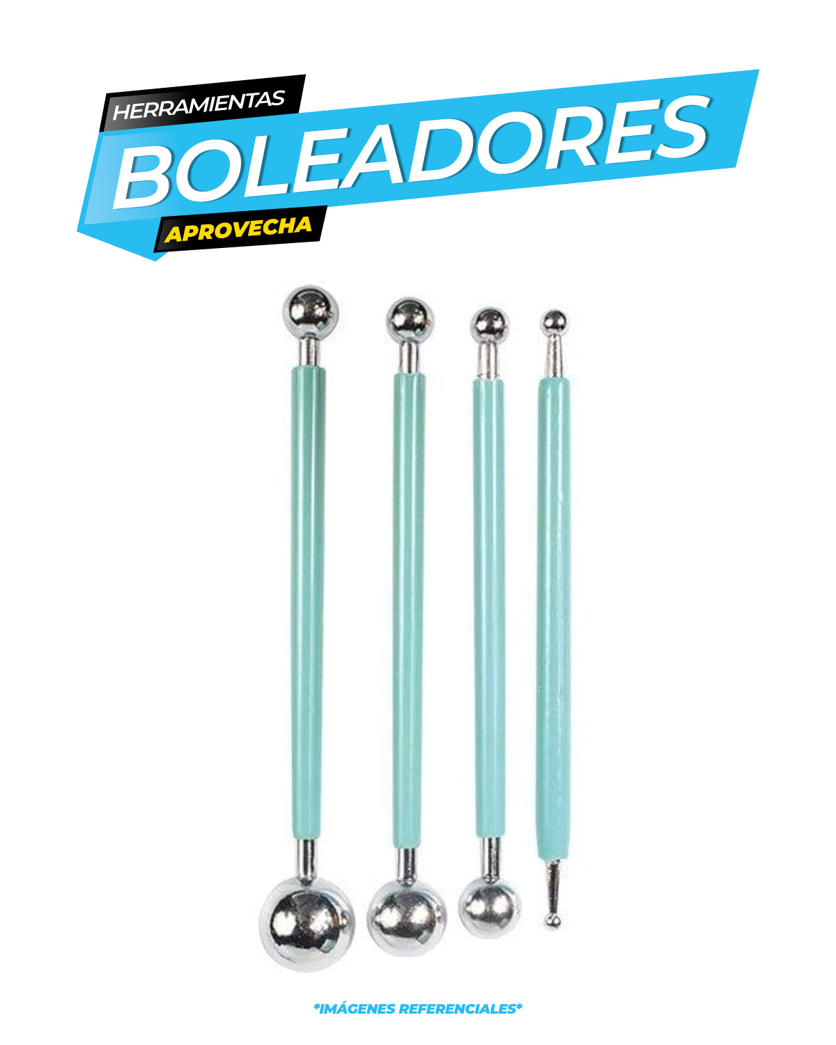 Set de boleadores x 4 piezas / Menta