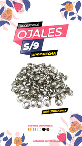 Pack 500 unidades de Ojales - Colores Varios / ALT