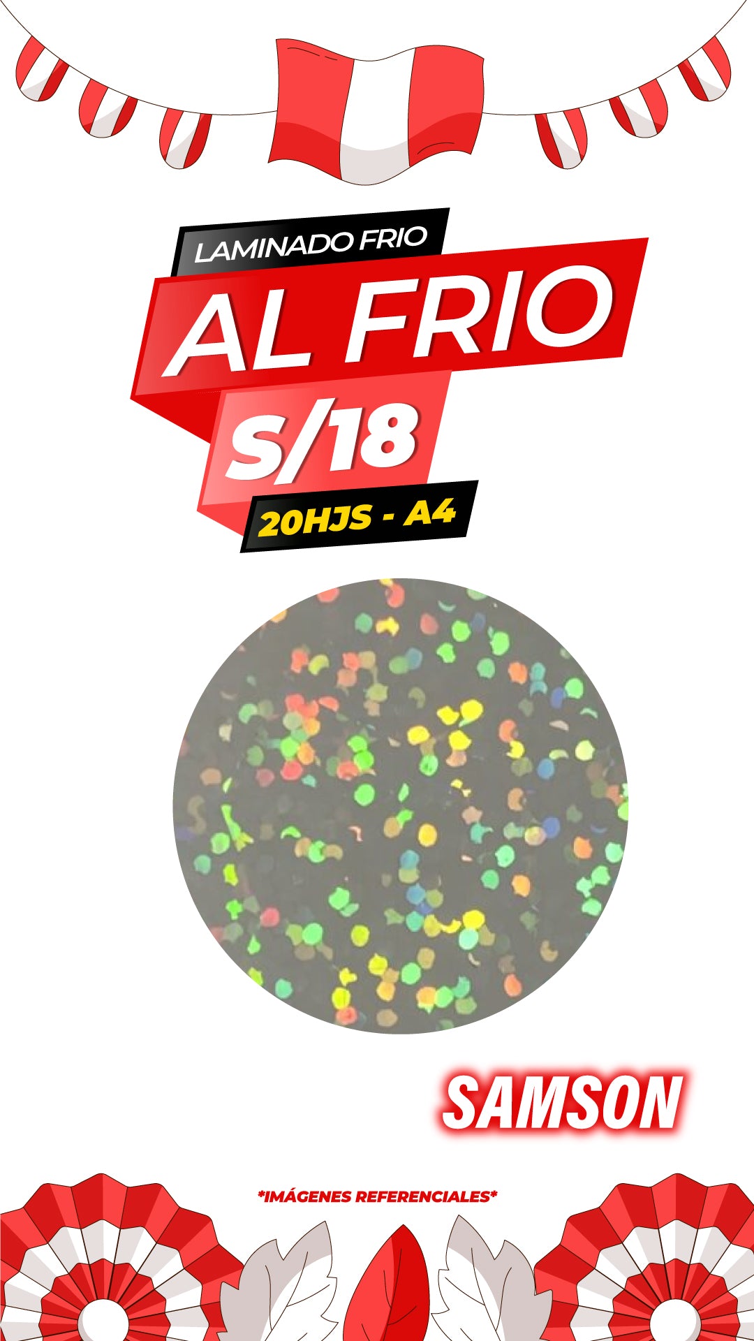 Laminado frio holográfico SAMSON / Pack 20 hojas A4