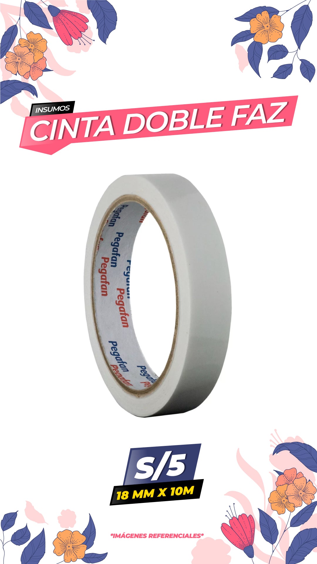 Cinta Doble Contacto 18mm x 10m / Pegafan