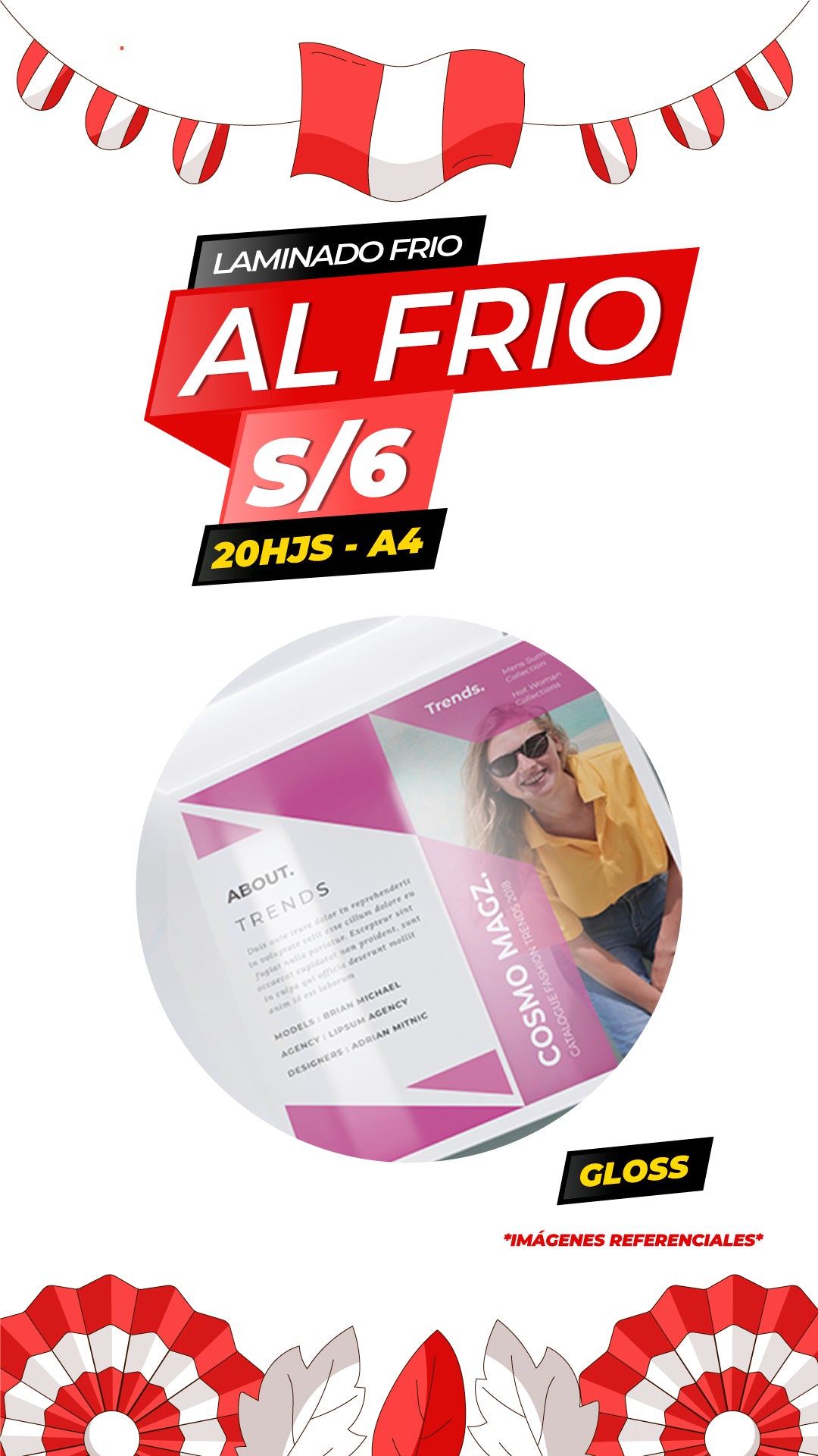 Laminado frio GLOSSY / Pack 20 hojas A4