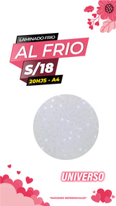 Laminado frio holográfico UNIVERSO / Pack 20 hojas A4