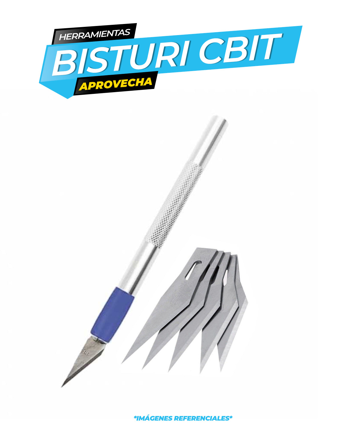 Herramienta de Corte Manual Bisturi con 5 Cuchilla / CBIT