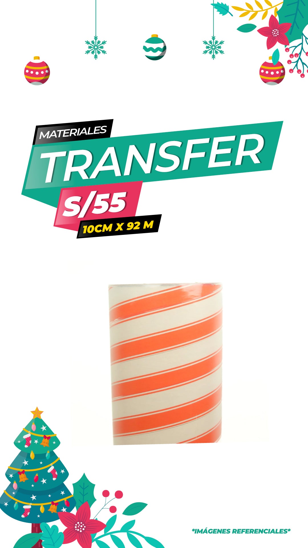 FILM TRANSFER TRANSPARENTE 10cm x 92mts