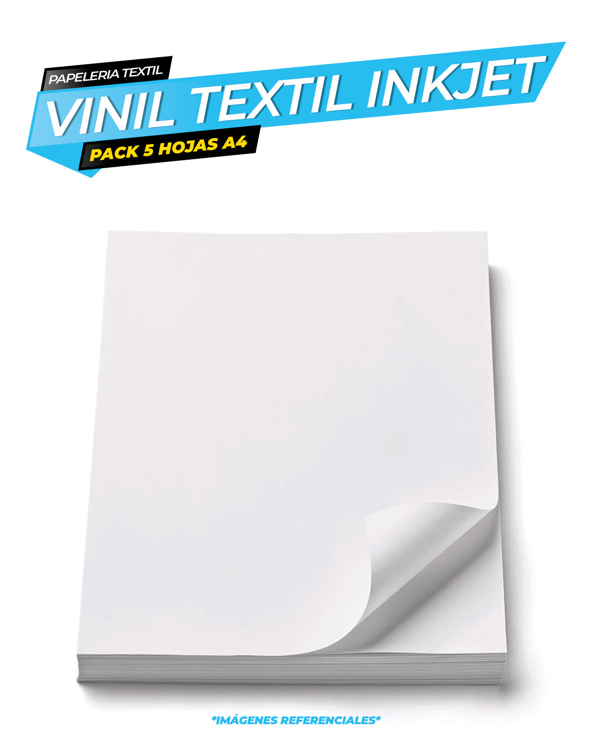 Vinil Textil Imprimible Inkjet  A4 x5 unds -  Prendas oscuras