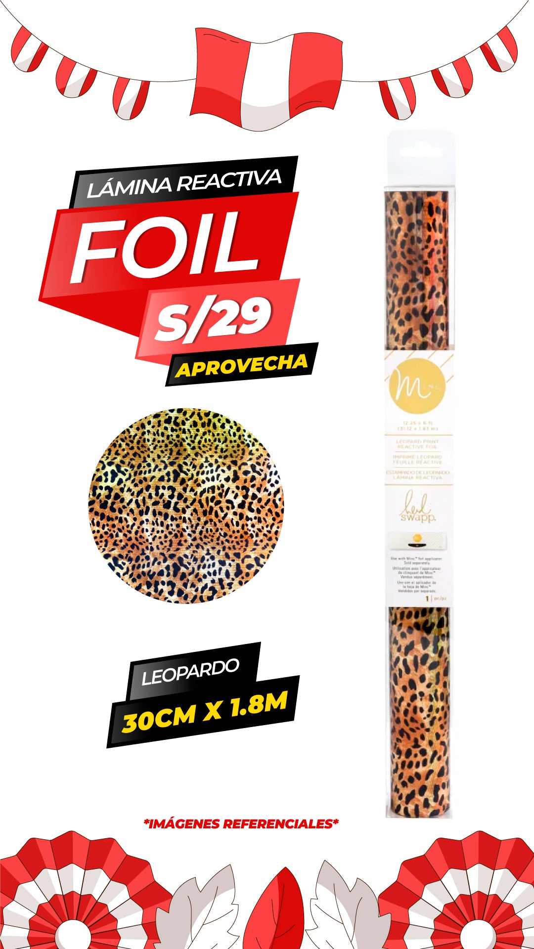 Heidi Swapp Minc Reactive Foil / 31.1 cm - 1.8 mt /  LEOPARD PRINT
