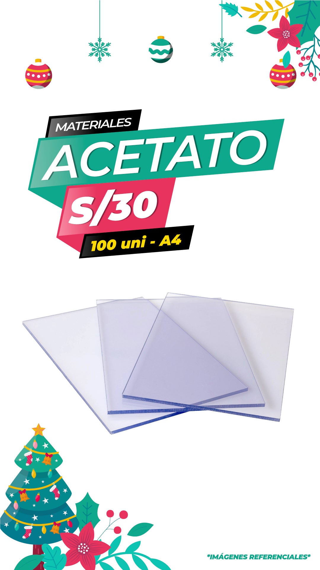 ACETATO PACK DE 100 UNIDADES A4